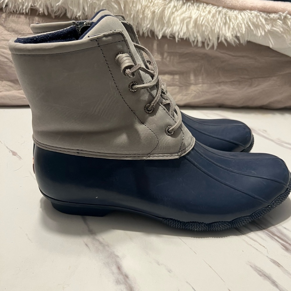 Blue & Grey Sperry Duck Boots